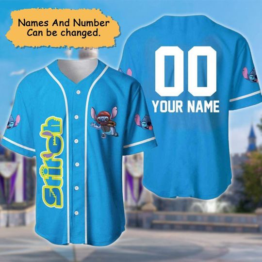 Discover Personalized Lilo And Stitch Baseball Jersey, Family Baseball Jersey, Stitch Baseball Shirt, Custom Jersey Shirt, Stitch Lover Gift