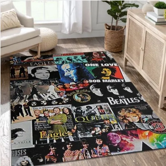Discover Music Of All Time Area Rug For Music, Fans Music  Carpet Living Decor