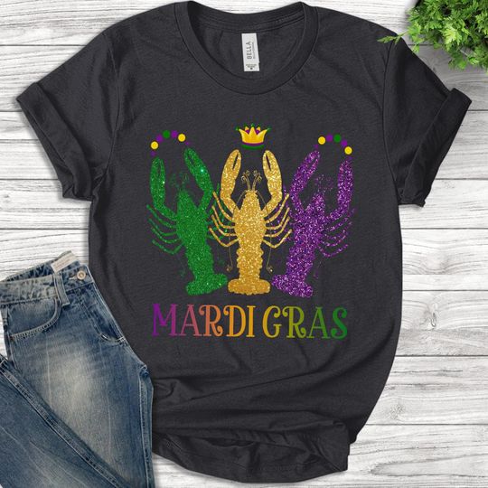 Discover Mardi Gras Crawfish Shirt/Mardi Gras Shirt/Funny Mardi Gras Outfit/Louisiana Carnival Shirt/Mardi Gras Fat Tuesday Crawfish Shirt O-23122258