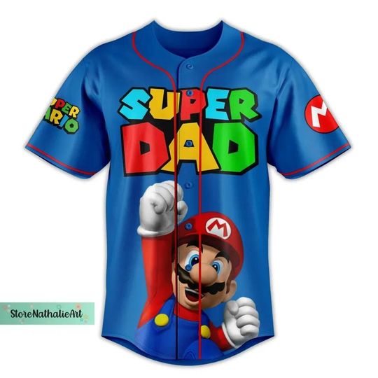 Discover Super Dad Baseball Jersey, Super Daddio Baseball Jersey, Mario Jersey Shirt, Mario Baseball Shirt, Family Baseball Shirt, Best Gift Ever