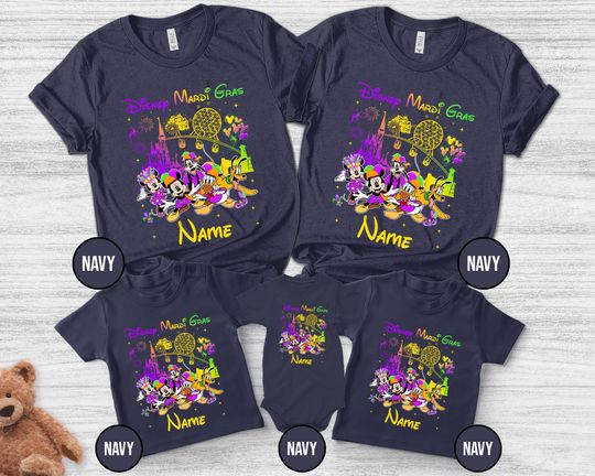 Discover Disney Mardi Gras 2026 shirt/Personalized Disney Gras Family shirts/Carnival parade Party shirt/Fat Tuesday shirts/Disney shirt OFZA16