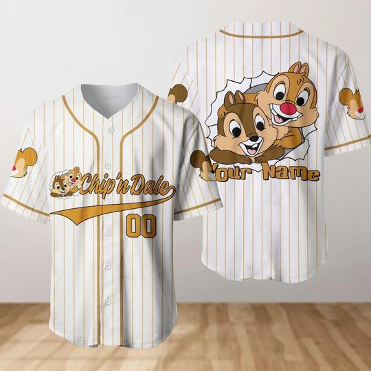 Discover Personalized Chip And Dale Baseball Jersey Disney Character Shirt, Family Baseball Jersey, Custom Jersey Shirt, Chip Lover Gift