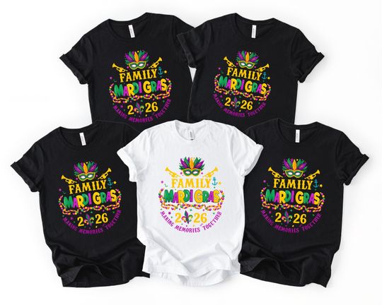 Family Mardi Gras 2026 Shirt, Matching Carnival Trip Tee, Family Cruise Top, Mardi Gras Tshirt, Making Memories Together Apparel, Trip Gift