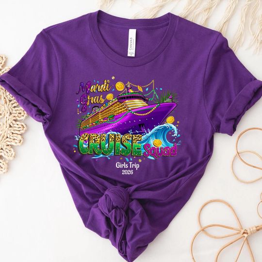 Discover Mardi Gras Cruise Shirt, Mardi Gras Cruise Family Shirts,Matching Family Carnival Shirt, Girls Trip Cruise Squad Tees,Mardi Gras Trip Tshirt