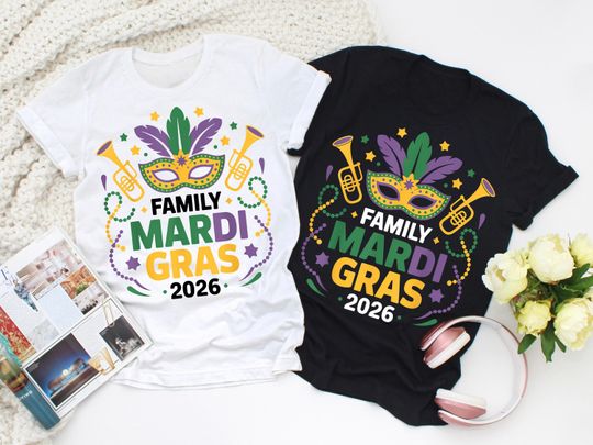 Discover Family Mardi Gras 2026 Shirt, Matching Carnival Trip Tee, Making Memories Together Tshirt, 2026 Family Squad Top, Festive Mardi Gras Apparel