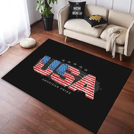 Discover American Flag Rug, USA Rug, MAGA Rug, Gift Rug, Room Decor