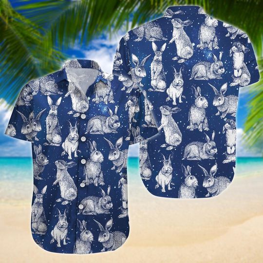 Discover Bunny Rabbit Button Shirt, Button Up Shirt, Cute Bunny Shirt, Rabbit 3D All Over Print Shirt