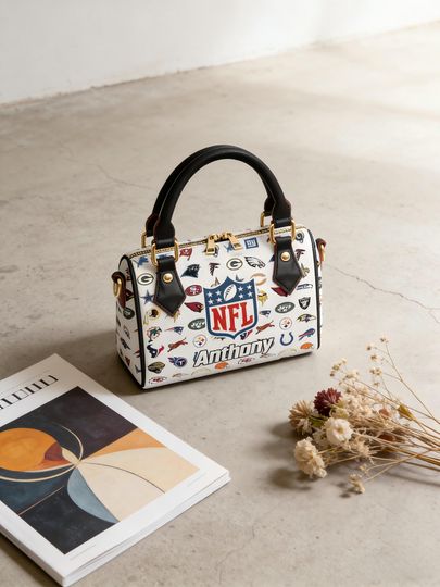 football Handbag for Women, Football Crossbody Purse, PU Leather Shoulder Bag, Stylish Game Day Fan Gift