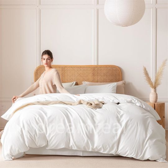 Discover 100% Cotton Bed Linen Bedding Set Washed Cotton Four Pieces Bed Sheet Set Comforter Sets Dolid Double Couple Bed Quilt Cover
