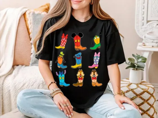 Discover Disney Mickey And Friends Boots T-Shirt, Gift for Women