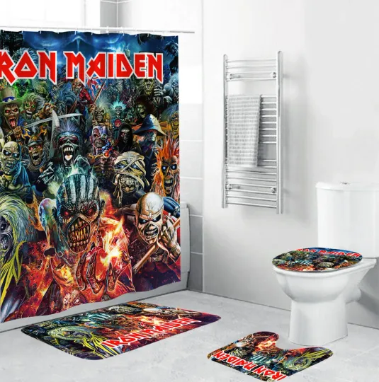 Iron Maiden Eddies Team Up Shower Curtain Bathroom Set