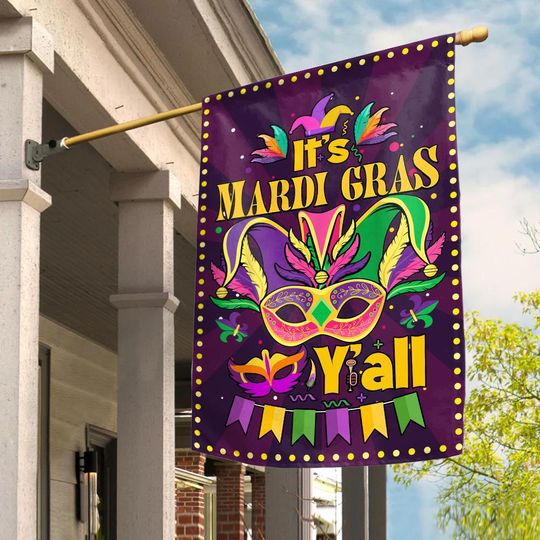 Discover Religious Mardi Gras Flag, Its Mardi Gras Yall Flag, Parade Season Flag, Outdoor Yard Flag, Mardi Gras Decoration, Welcome Mardi Gras SJ3Q13