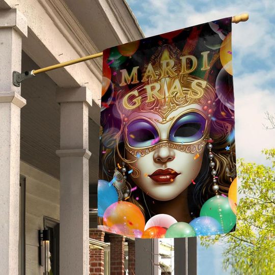 Discover Fat Tuesday Carnival Mardi Gras Garden Flag, Outdoor Decorative Yard House Double Sided SJ3Q15