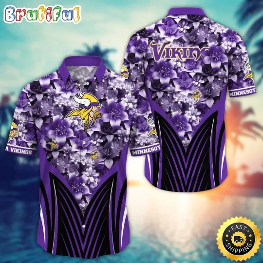 Discover Minnesota Football Team Vikings Hawaiian Shirt Tropical Aloha Shirt