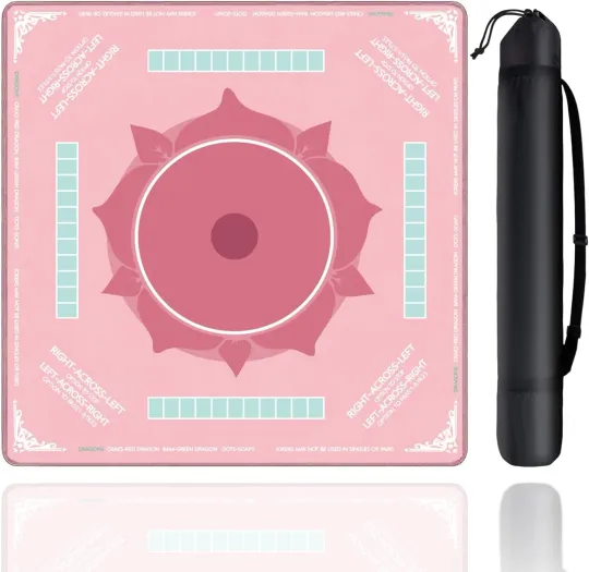 Discover Mahjong Mat for Table, 31.5" x Non-Slip Noise Reduction Mat...