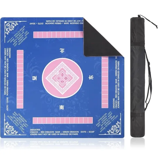 Discover Mahjong Dominos Mat Non-Slip  31.5 X 31.5" Noise Reduction NEW *Read Description