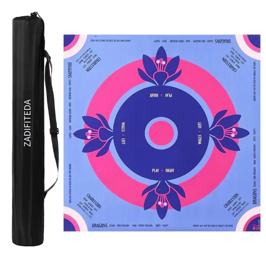 Mahjong Mat for Table 31.5x31.5 Inch mah jongg Accessories Non-Slip Roll Up D...