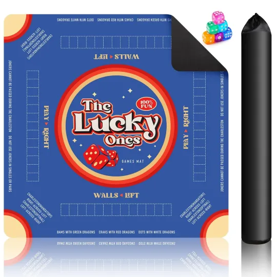 Discover Mahjong Mat for Table, Non-Slip Noise Reduction Gaming Mat, 31.5''x31.5'' for...