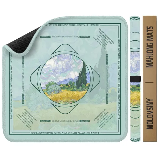 Discover Mahjong Mat 31.5 Inch Square - Non-Slip Durable Table Cover for Mahjong/Card/...