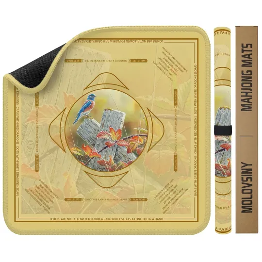Discover Mahjong Mat 31.5 Inch Square - Non-Slip Durable Table Cover for Mahjong/Card/...