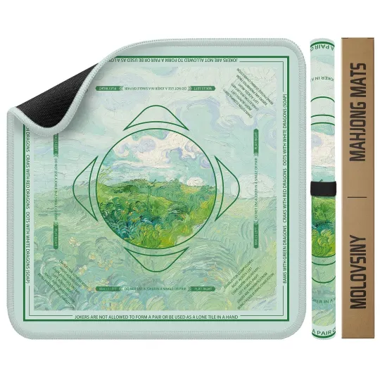 Discover Mahjong Mat 31.5 Inch Square - Non-Slip Durable Table Cover for Mahjong/Card/...