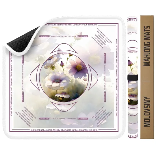 Discover Mahjong Mat 31.5 Inch Square - Non-Slip Durable Table Cover for Mahjong/Card/.