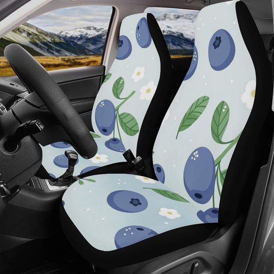 Discover Blueberry Personalized Car Seat Cover, Custom Seat Cover for Vehicle, Seat Cover Full Set, Front Seat, seat protection