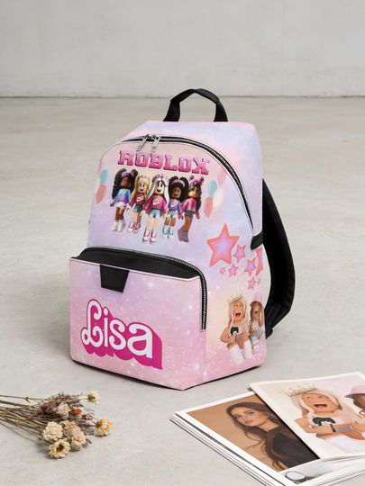 Discover Roblox Girls Backpack Pink - Custom name Backpack - gifts for roblox fans