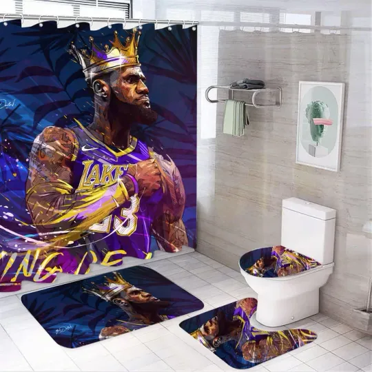 Discover Kings of LA Four-Piece Bathroom Shower Curtain Set