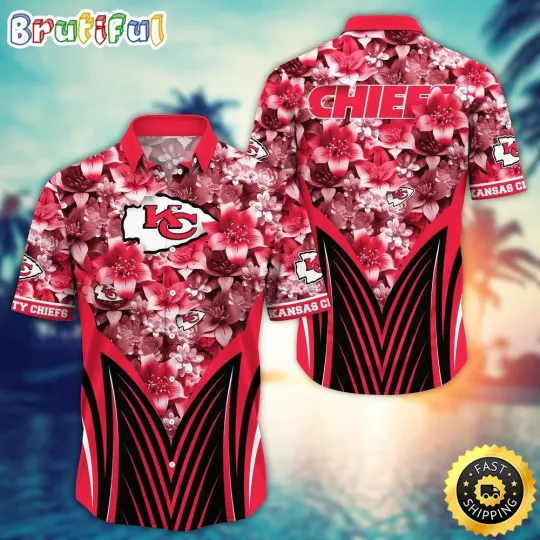 Discover Kansas City Football Team Chiefs Hawaiian Shirt Tropical Aloha Shirt