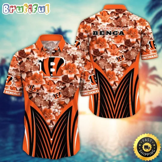 Discover Cincinnati Football Team Bengals Hawaiian Shirt Tropical Aloha Shirt