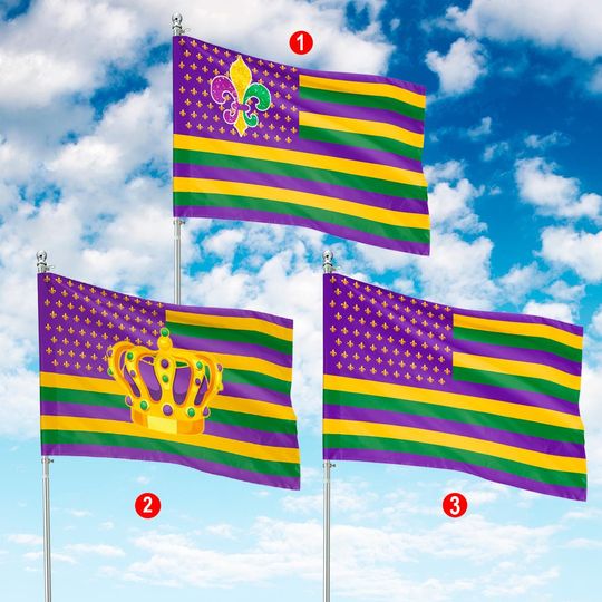 Discover Mardi Gras Flag Fleur De Lis Flag Crown Flag Mardi Gras Decor Mardi Gras Party Mardi Gras Gift Outdoor Yard Flag Garden Flag Parade Flag
