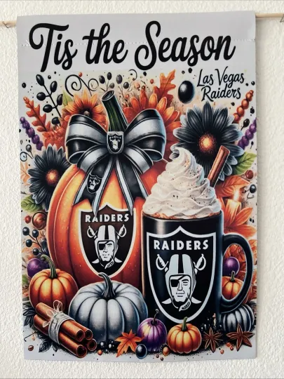 Discover Garden Flag 12x18 Las Vegas Raiders football Double Sided Handmade  Autumn Pumpkin