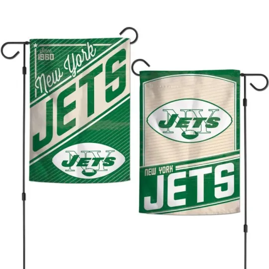 Discover Brand  New football New York Jets  Classic Retro Logo 2 Sided 12.5 X 18" Garden  Flag