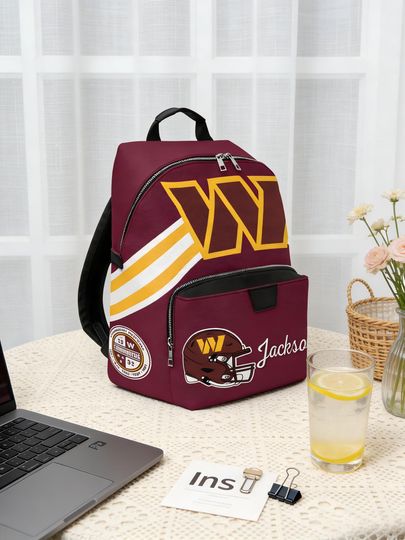 Discover Personalized Football Team Backpack - PU Leather Sport Bag