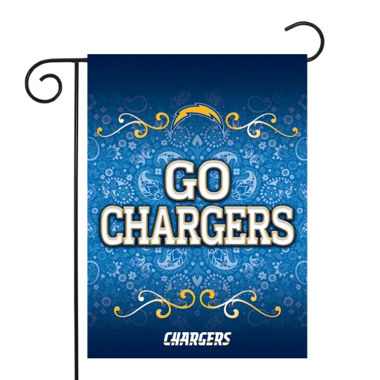 Discover Los Angeles Chargers football Garden Flag  Paisley 13" x 18"