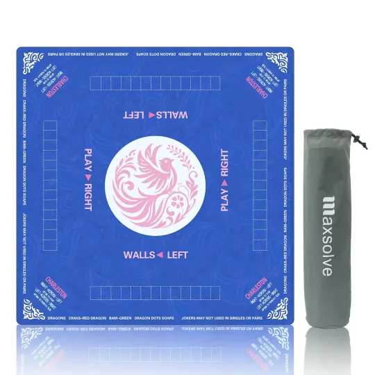 Discover 2025 Mahjong Mat, 31.5" x Neoprene Table x 31.5", Blue