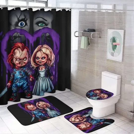 Horror Movie Bathroom Set - Shower Curtain and Accessories for Fans