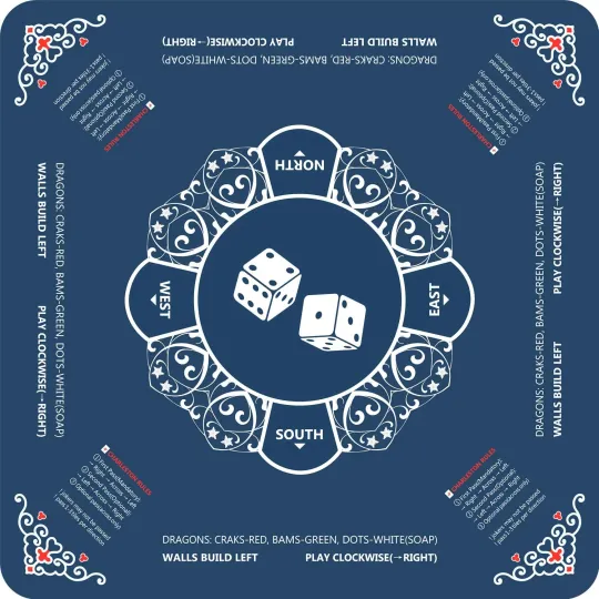 Discover Mahjong Mat, Non-Slip Noise-Reducing Mahjong Mat for Table with Printed American