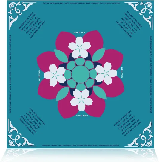 Discover Mahjong Mat for Table with Rules - Non-Slip Noise Reduction Gaming Mat &