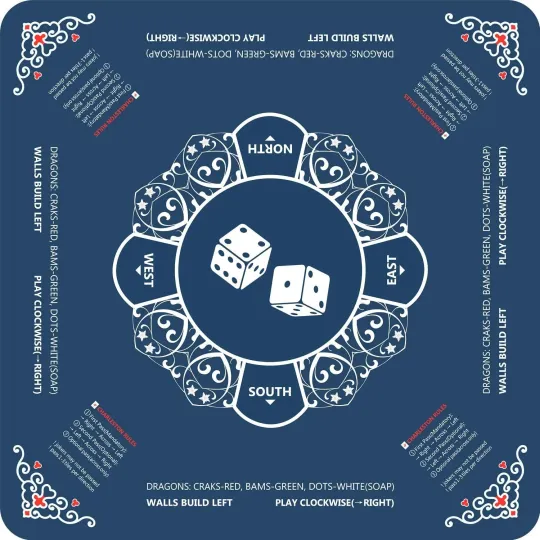 Discover Mahjong Mat, Non-Slip Noise-Reducing Mahjong Mat for Table with Printed American