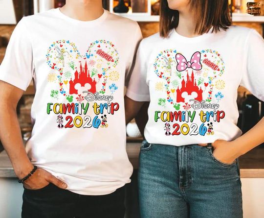 Discover Personalized Disneyland Family Trip 2026 Comfort Colors Shirt, Family Matching, Disneyland Castle 2026, Disneyland Vacation, Magic Kingdom
