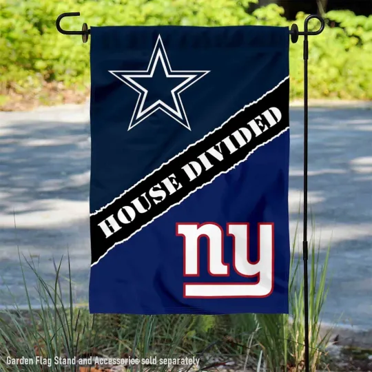Discover House Divided Cowboys and Giants Garden Flag and Yard Banner