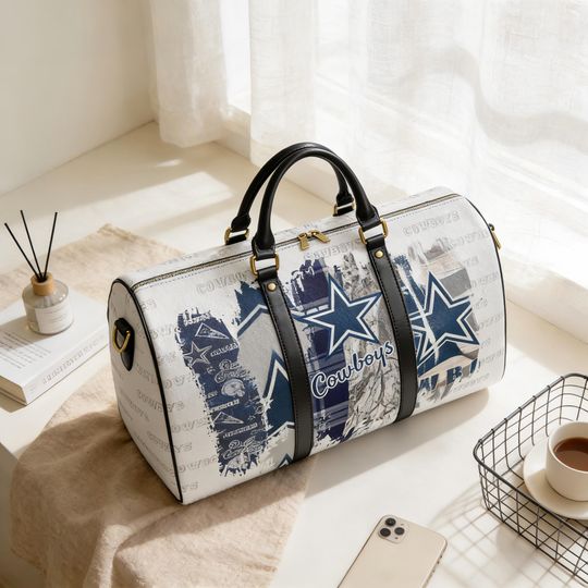Custom Name Weekender Bag, PU Leather Travel Duffel for Texas Football Fans, Personalized Carry-On Gift , Star Supporter Bag