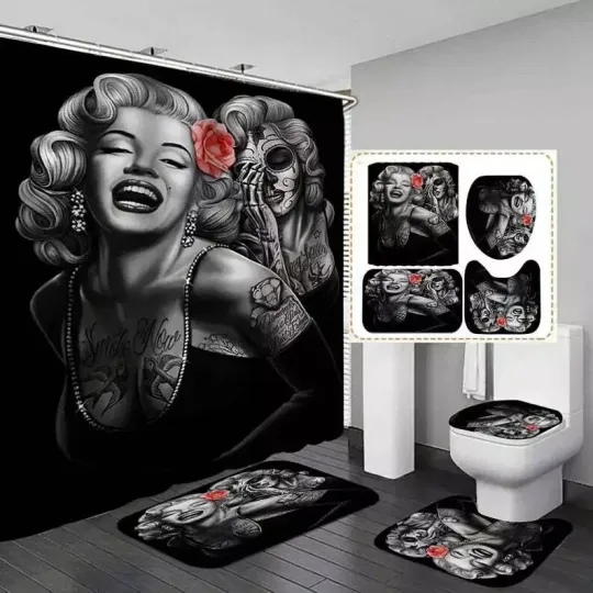 Discover Marilyn Monroe Shower Curtain or Bathroom Set, Marilyn Monroe Gift for Fans