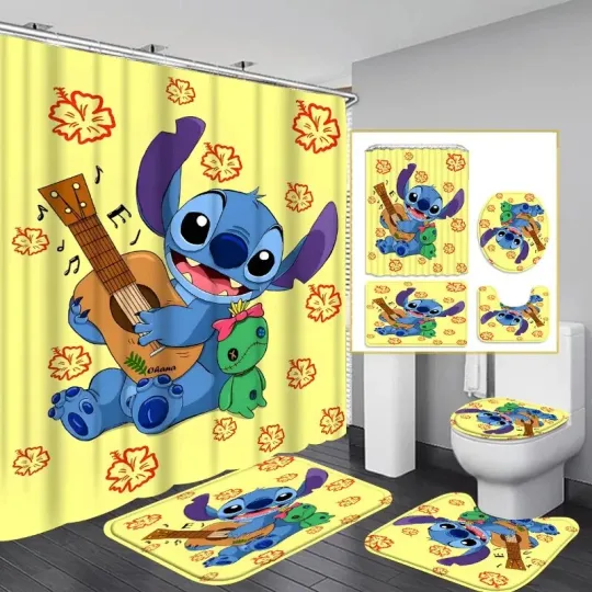 Discover Disney Stitch Bathroom Sets - Shower Curtain, Disney Stitch Gift for Fans