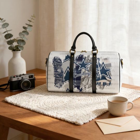 Personalized PU Leather Travel Duffel, Custom Name Weekender, Football Fan Gift, Gym Outdoor Carry-On Bag