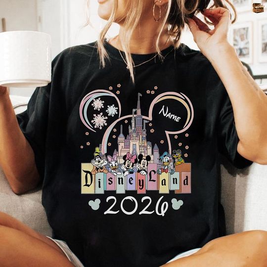 Discover Personalized Disneyland 2026 Comfort Colors Shirt, Mickey And Friends Shirt, Custom Mouse Ear Castle Fireworks Tee, Family Vacation Matching
