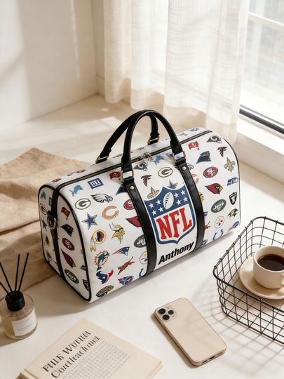 Personalized Football Travel Bag - football Duffel Bag with Name - Football Fan Gift for Men Women