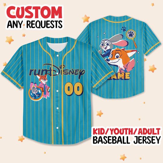 Discover Personalized Nick Judy 5K Run Baseball Jersey, Zootopia Nick Judy Jersey, Disney Race Weekend Shirt, runDisney 2026 Challenge Gift Shirt
